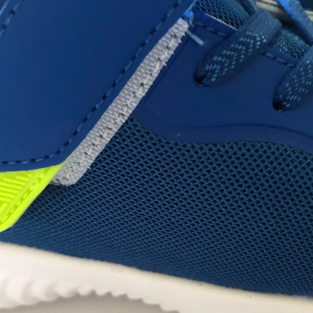 Skechers Kids Blue Sneakers with Neon Yellow-Green Accents